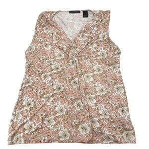 Liz Claiborne Sleeveless Floral Pink Top XL Lightweight‎ Casual Wear